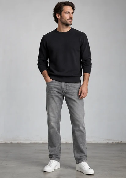 Джинсы relaxed fit — демонстрационный образ